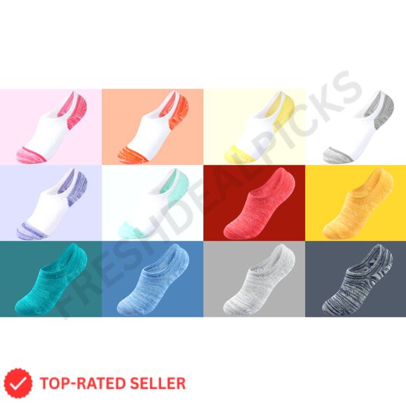 No Show Socks Anti-Slip Invisible Liner Athletic Sneaker Footies 6/8 Pairs - Picture 7 of 7